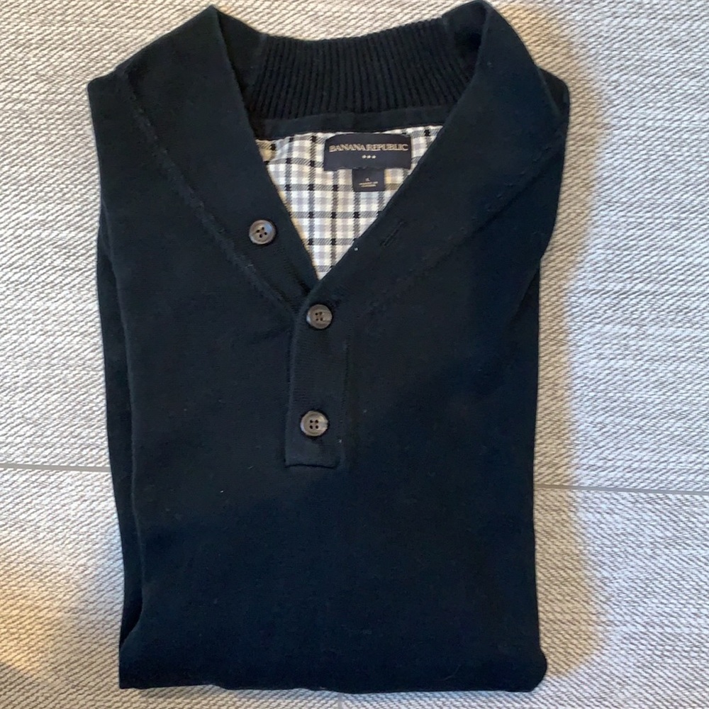 Banana Republic Men’s Black Cotton Sweater